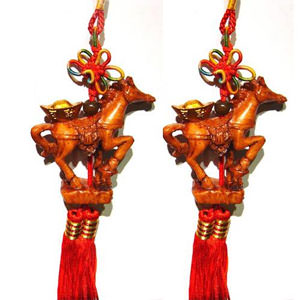 馬上有錢　一對招財開運吊飾