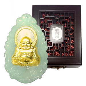藏玉閣歡喜迎財玉鑲金彌勒
