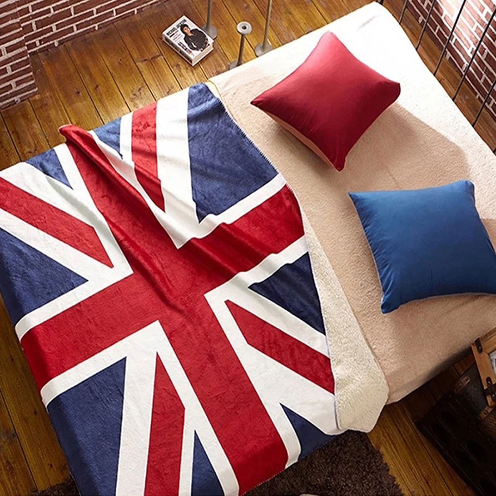 【ToBeYou】雙層 美國、英國國旗毯