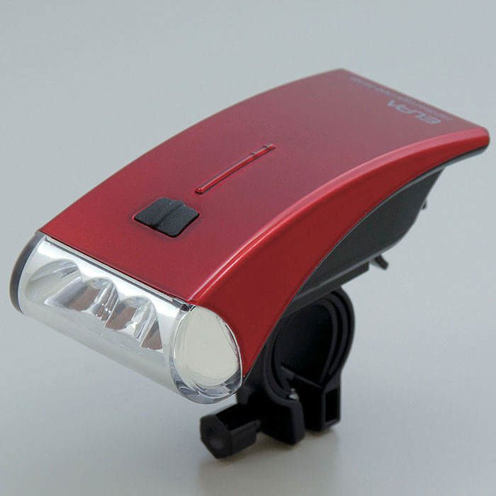 日本朝日-流線型白光 LED 自行車頭燈(紅)(DOP-HL100-R)
