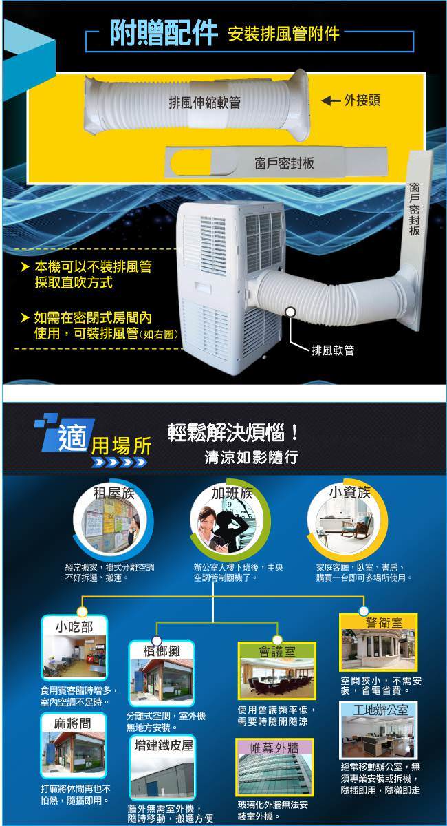【ZANWA晶華】冷專 清淨除溼 移動式空調/冷氣機(ZW-1460C)