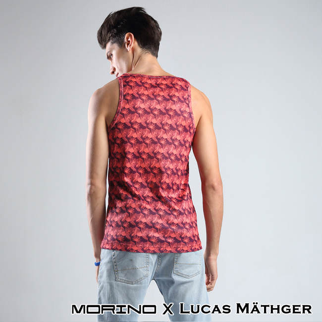 (網) 【MORINO x LUCAS】吸排涼爽印花背心-5件組(隨機出色)