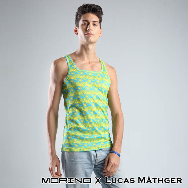 (網) 【MORINO x LUCAS】吸排涼爽印花背心-5件組(隨機出色)