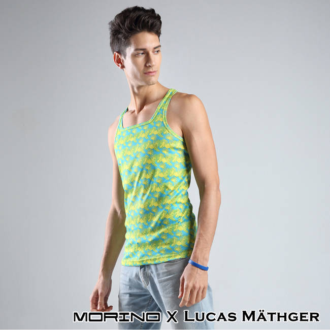(網) 【MORINO x LUCAS】吸排涼爽印花背心-5件組(隨機出色)