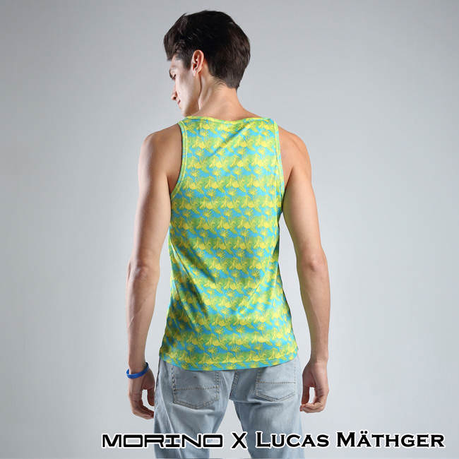 (網) 【MORINO x LUCAS】吸排涼爽印花背心-5件組(隨機出色)