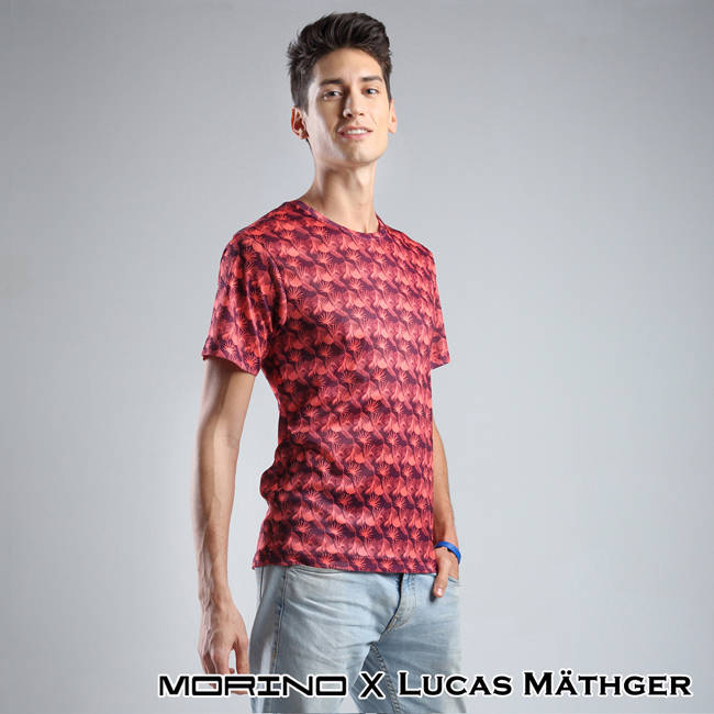 (網) 【MORINO x LUCAS】吸排涼爽印花短袖圓領衫-4件組(隨機出色)