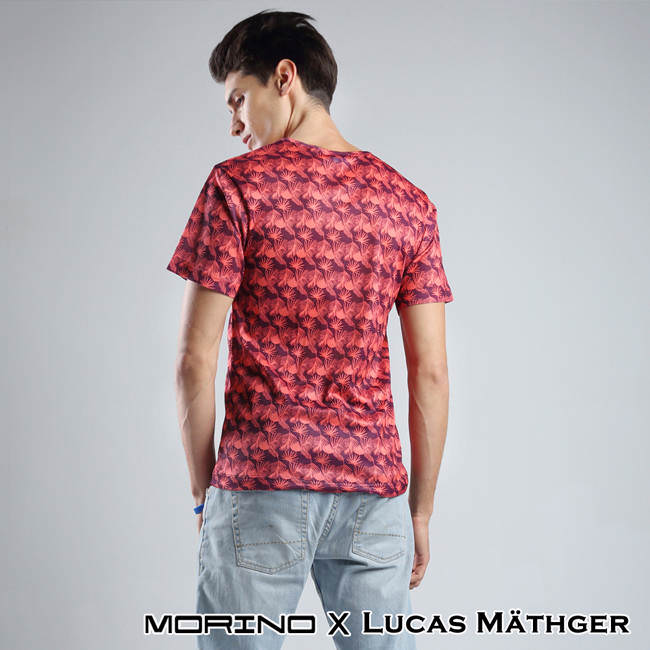 (網) 【MORINO x LUCAS】吸排涼爽印花短袖圓領衫-4件組(隨機出色)
