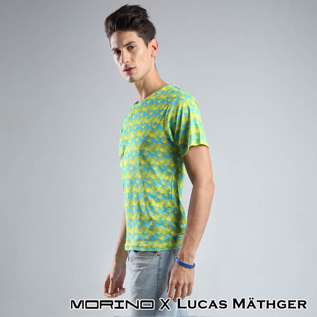 (網) 【MORINO x LUCAS】吸排涼爽印花短袖圓領衫-4件組(隨機出色)