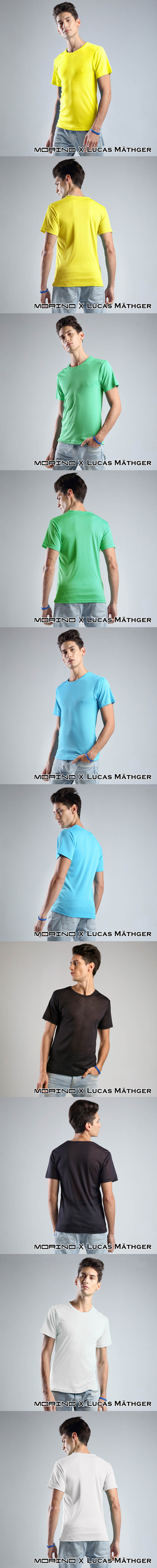 (網) 【MORINO x LUCAS】吸排涼爽印花短袖圓領衫-4件組(隨機出色)