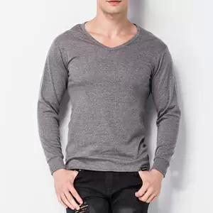 【MORINO摩力諾】竹炭長袖V領衫(2件組)