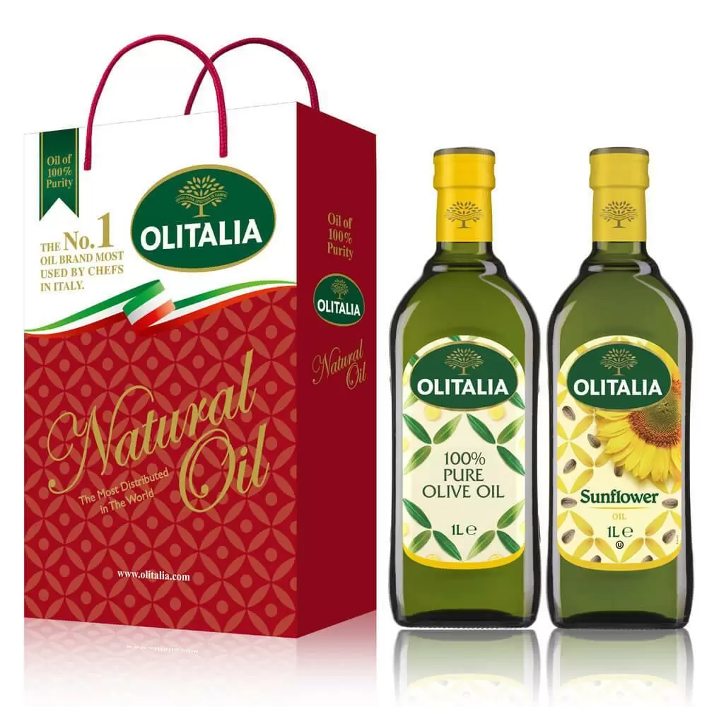 Olitalia奧利塔純橄欖油+葵花油禮盒組1000mlx2瓶