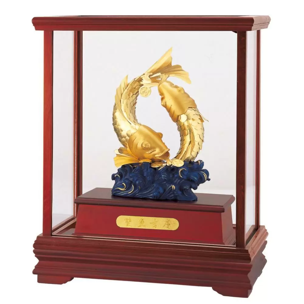 純金 立體金箔櫥窗禮品【雙魚吉慶】