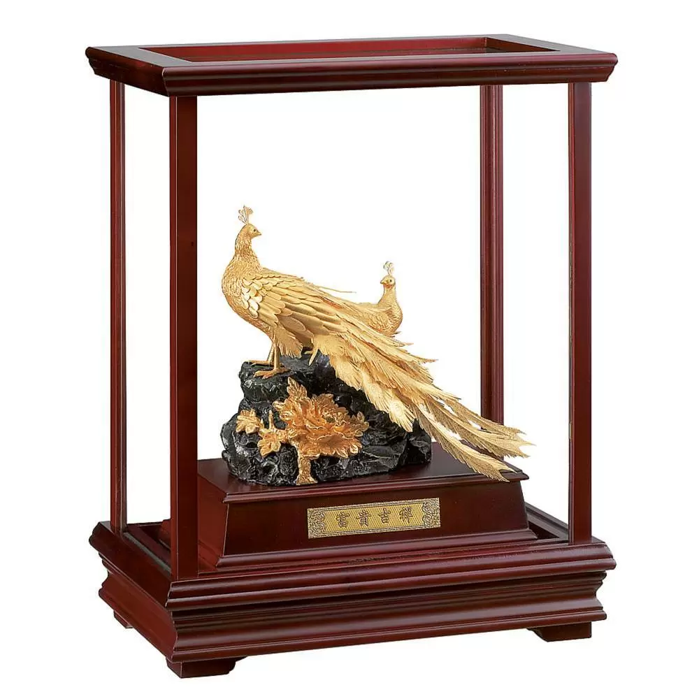 純金 立體金箔櫥窗 鳳凰牡丹【富貴吉祥】