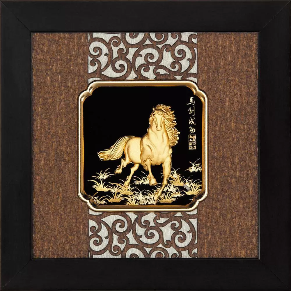 金箔畫  純金 小古典中國風系列 【馬到成功】