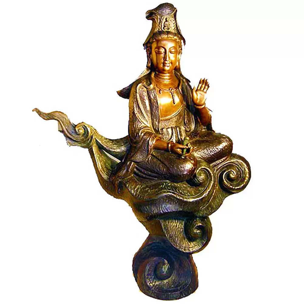 (小)富貴吉祥.雲觀音佛像 銅雕