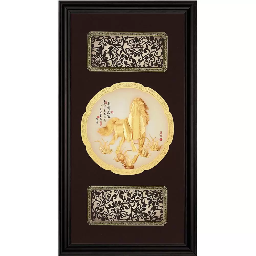 金箔畫 純金圓滿獎牌/匾額系列【馬到成功】