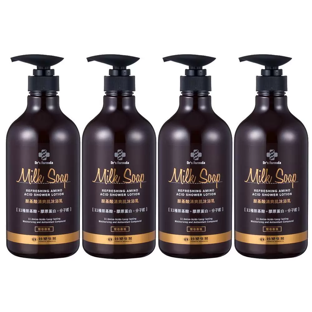 【台塑生醫】Dr’s Formula胺基酸清爽肌沐浴乳 (雪皂香氛) 800g*4入