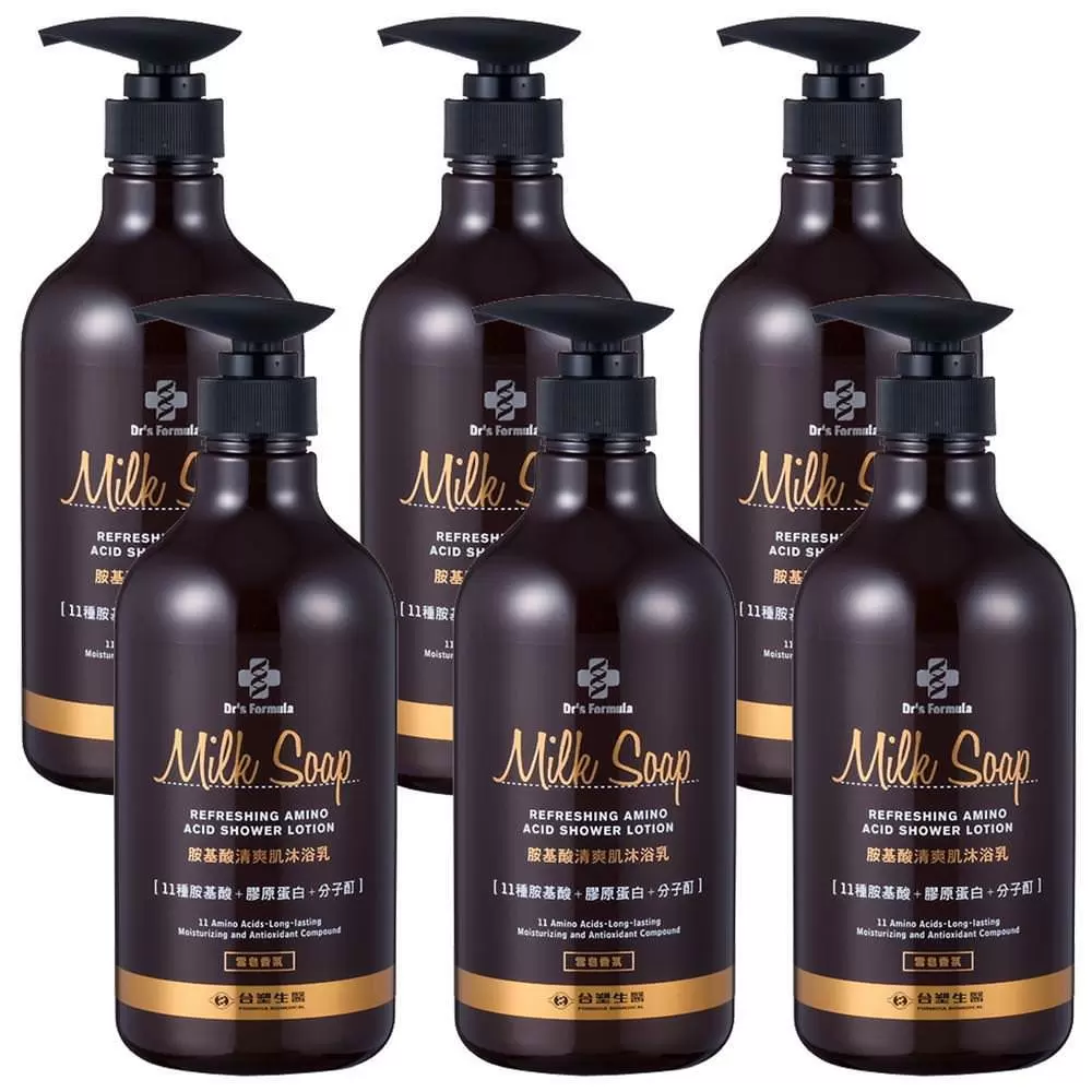 【台塑生醫】Dr’s Formula胺基酸清爽肌沐浴乳 (雪皂香氛) 800g*6入