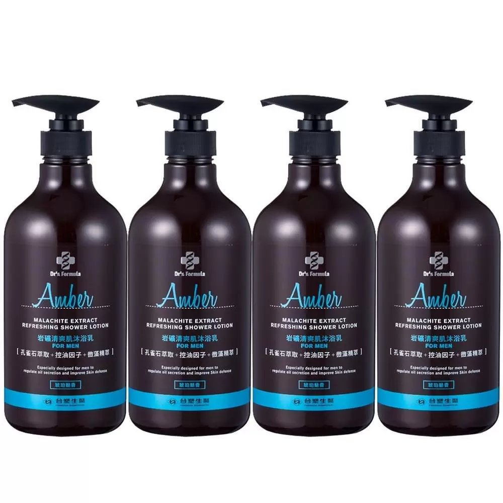 【台塑生醫】Dr’s Formula岩礦清爽肌沐浴乳 (琥珀魅香) 800g*4入