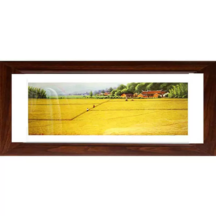 秋收大地(大幅)粉彩複製畫禮物