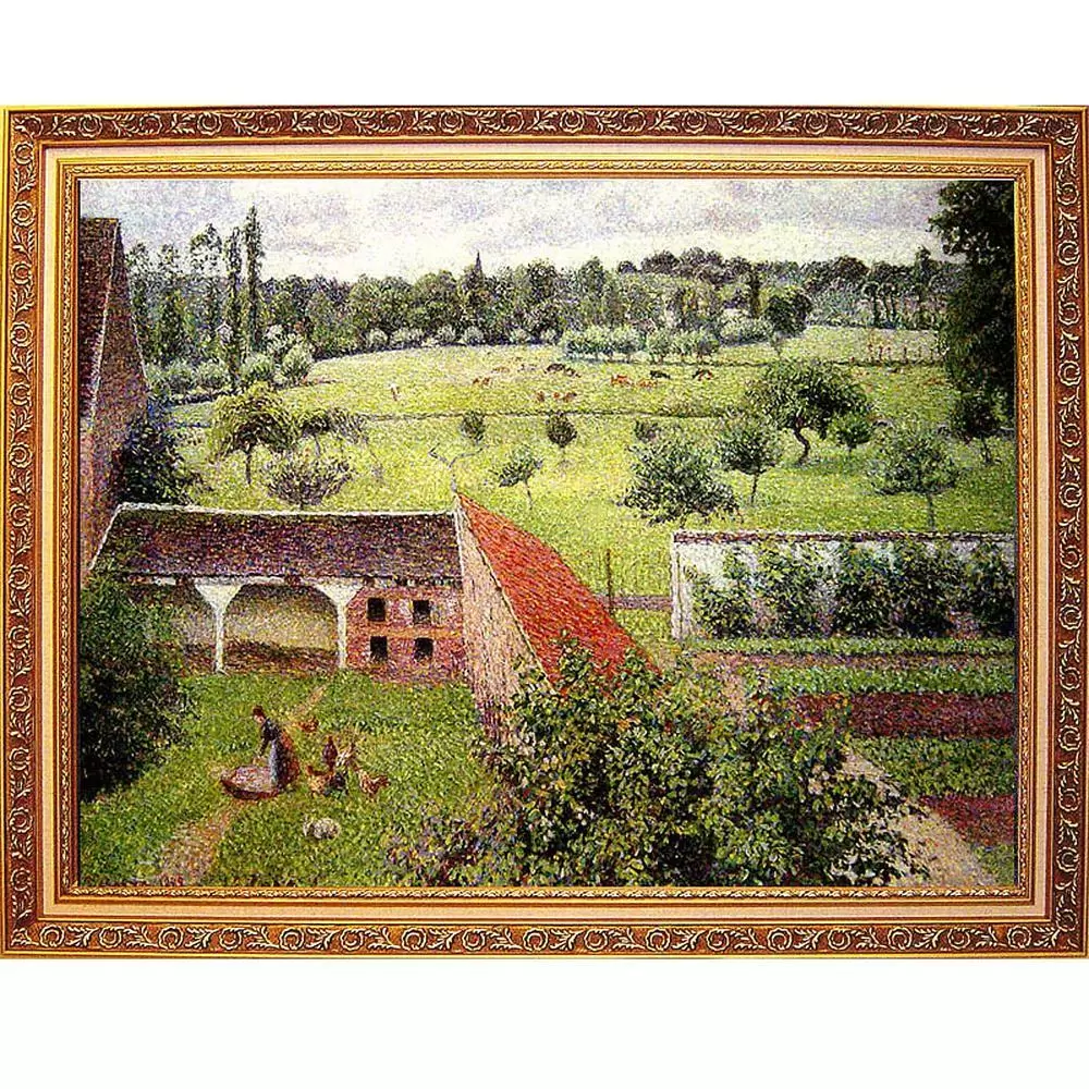 Camille Pissarro卡密爾‧畢沙羅【厄哈格尼,我窗外的景緻】.大幅複製畫