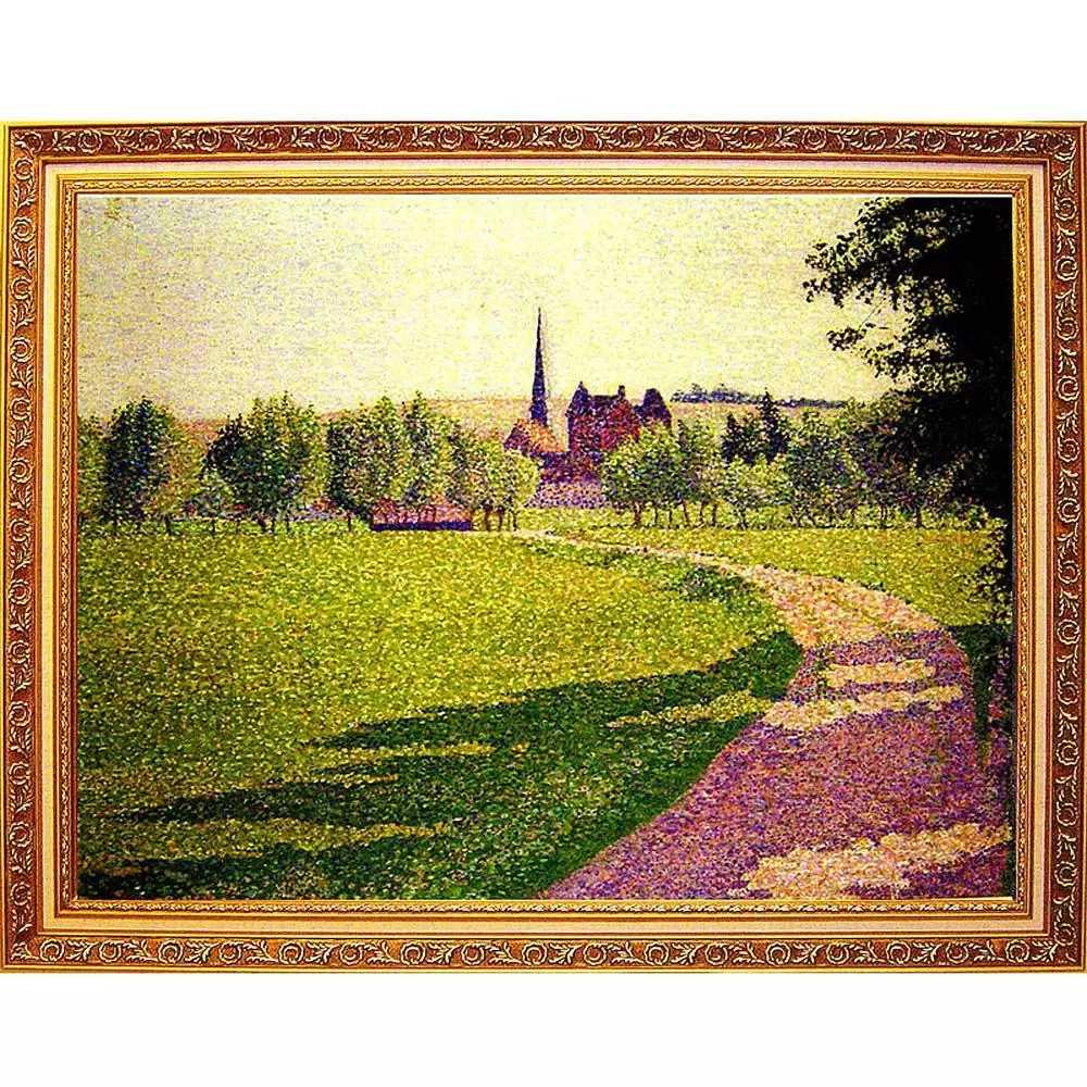 Lucien Pissarro路西安畢沙羅【厄哈格尼教堂】.大幅複製畫