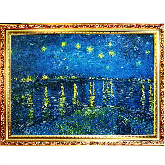 《隆河上的星夜》梵谷名畫複製畫Starry Night Over the Rhone(大幅)