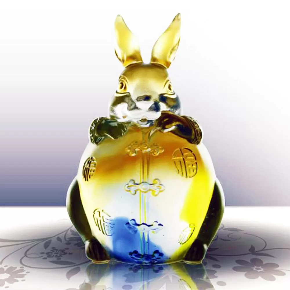 琉璃 玉兔添福 十二生肖吉祥物