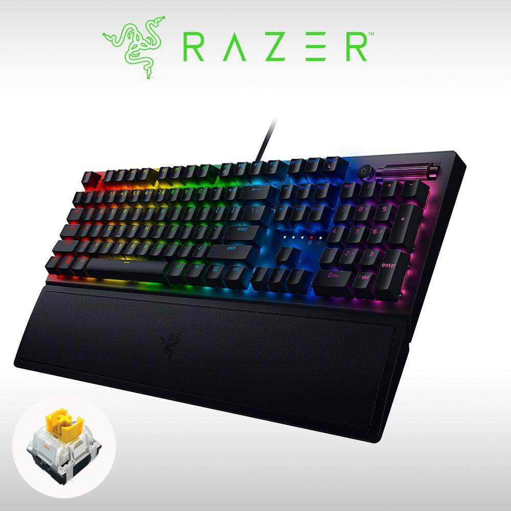【RAZER 雷蛇】BLACKWIDOW V3黑寡婦蜘蛛幻彩版 電競鍵盤 中文-黃軸