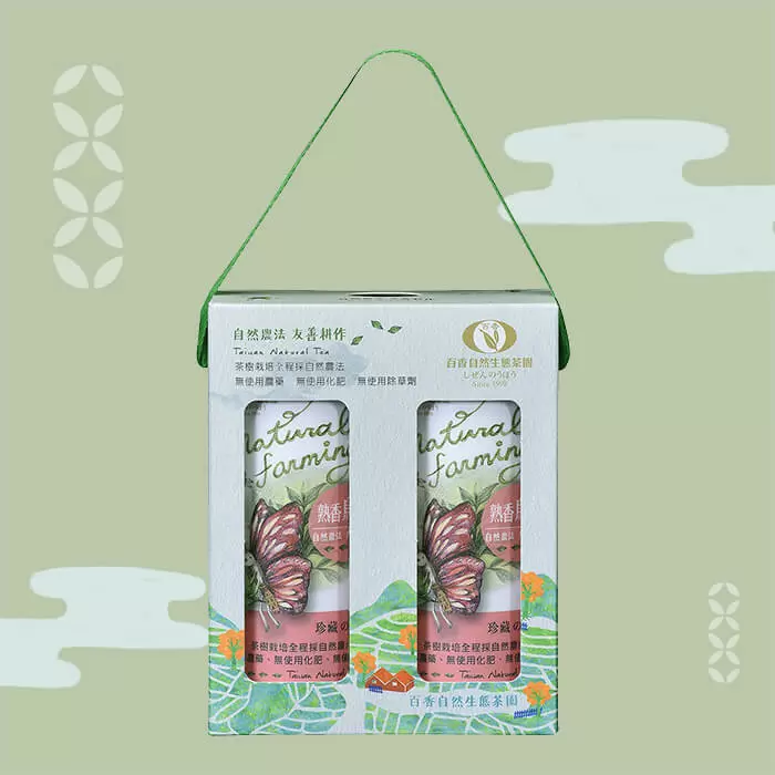 【百香自然農業】珍藏簡易禮盒(熟香烏龍茶100g*2入) *2盒