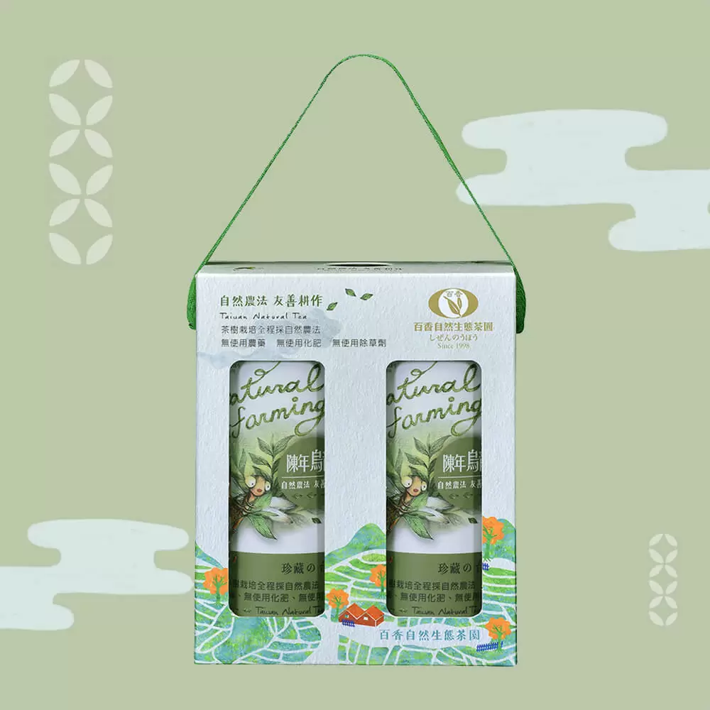 【百香自然農業】珍藏簡易禮盒(陳年烏龍茶100g*2入) *2盒