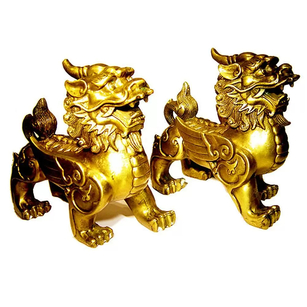【開運陶源】招財鎮宅銅雕(小) 貔貅(天祿)(天鹿)一對