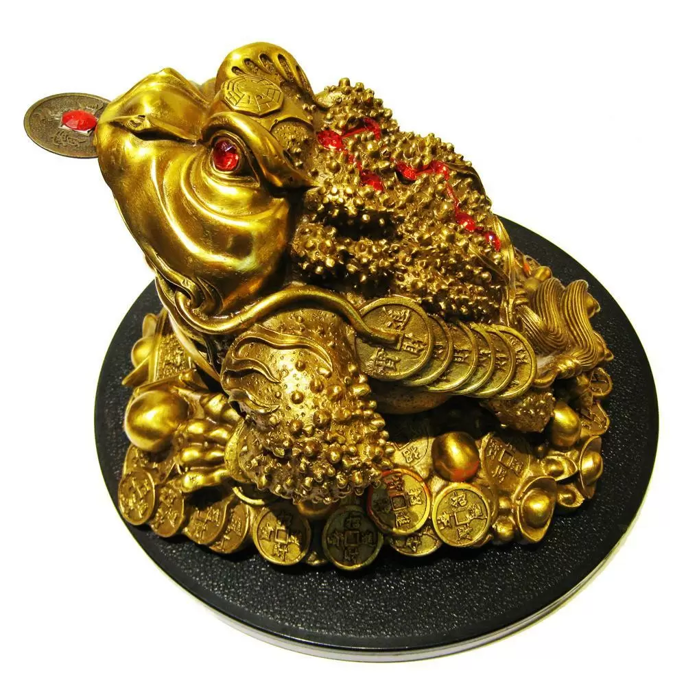 純銅金蟾蜍 招財三腳咬錢蟾蜍(大) 銅雕