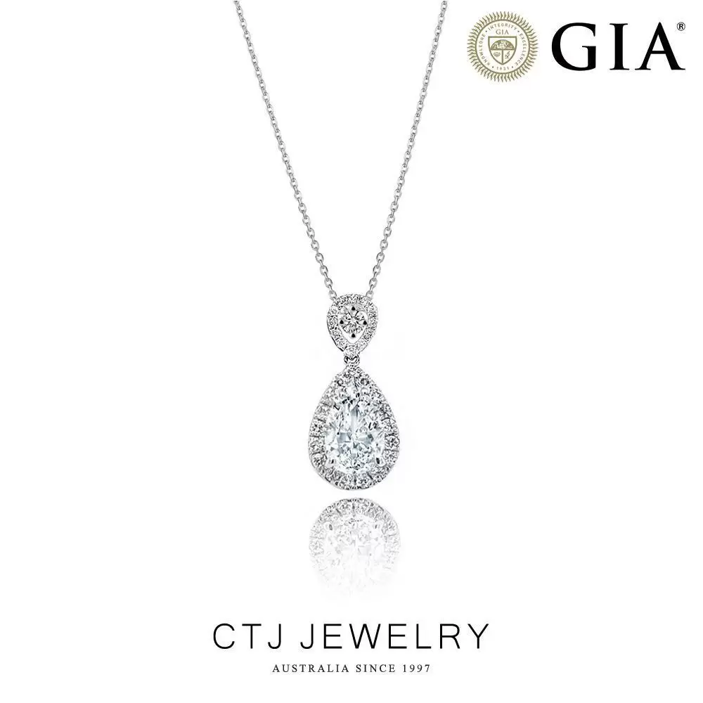 CTJ 豪華GIA50分18K水滴鑽石項鍊 