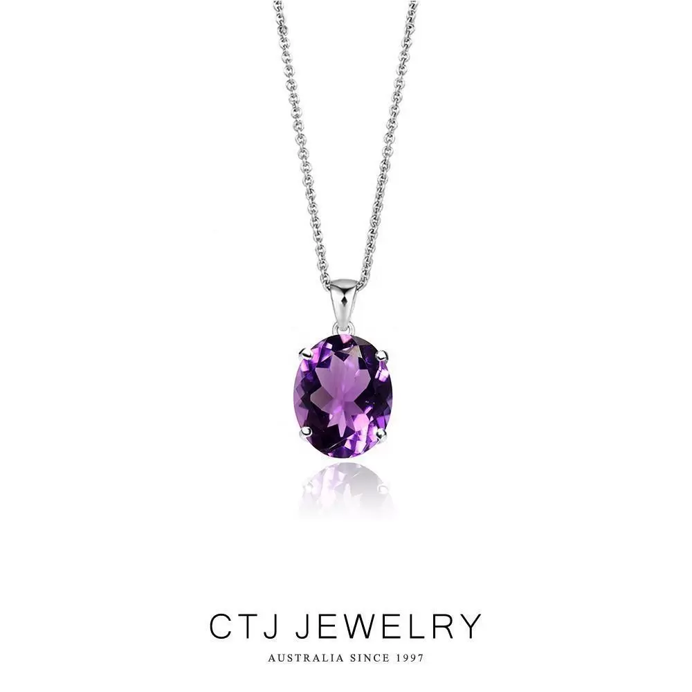 CTJ 經典天然紫水晶4克拉項鍊 