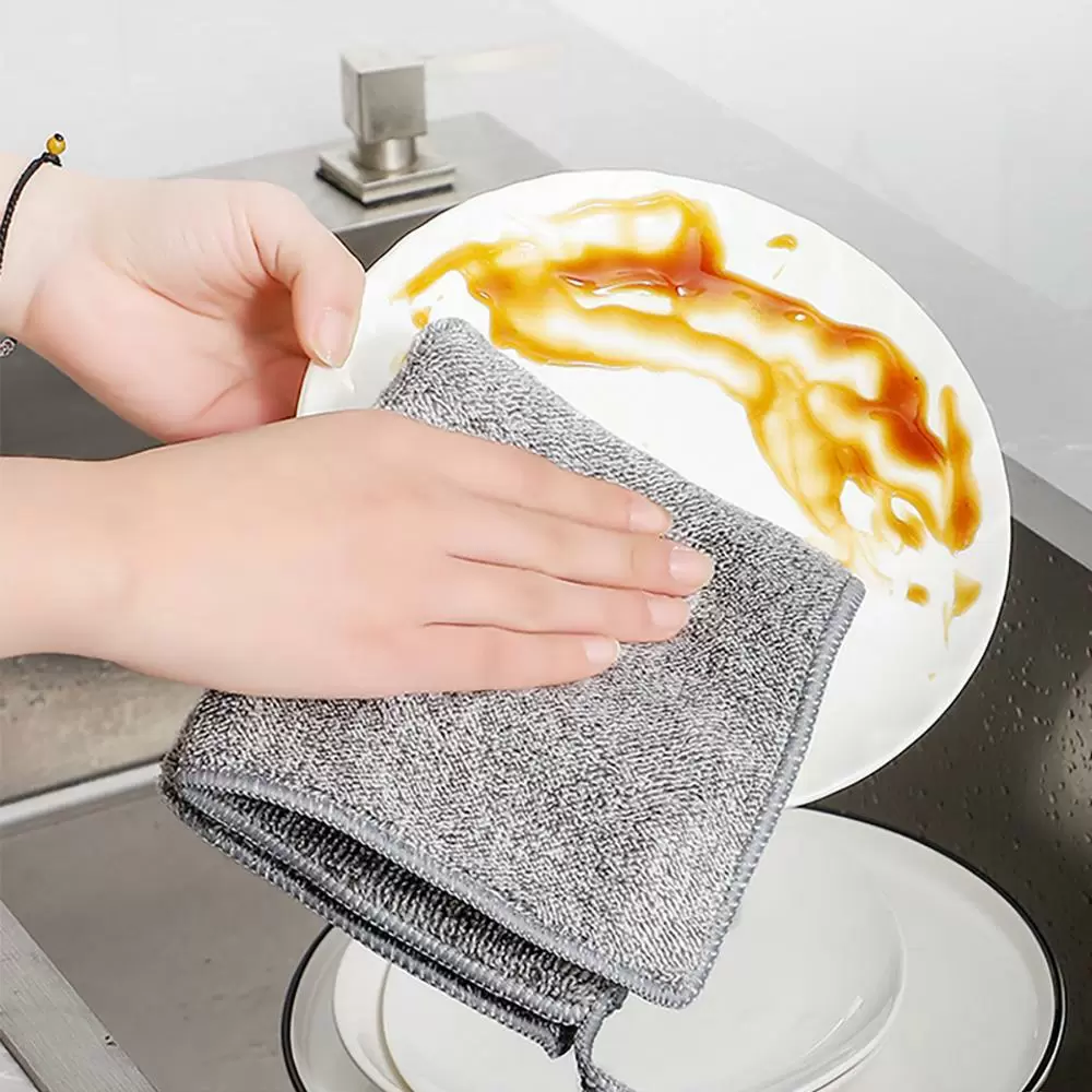 日式竹炭超吸水纖維廚房抹布（2包20條）NB1101D-1