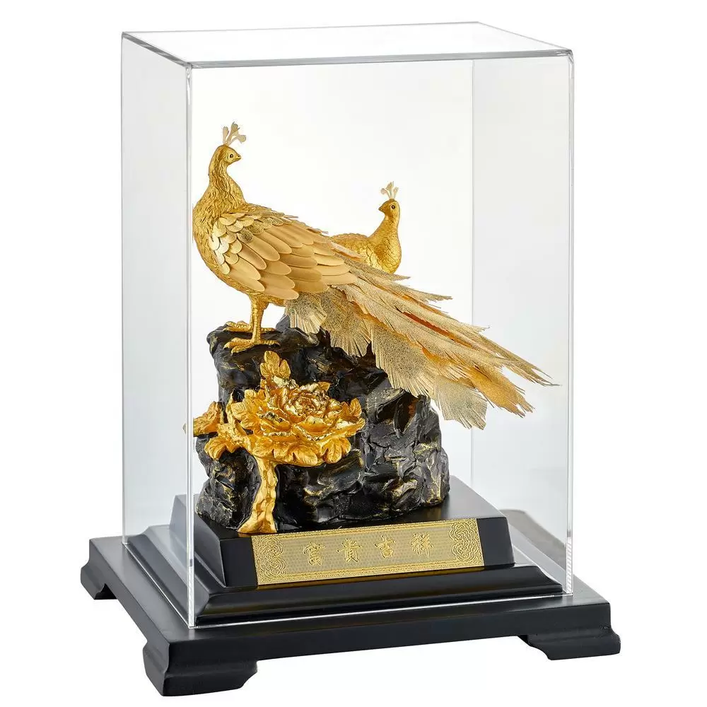 【開運陶源】招財純金箔禮品 【天賜良緣 鳳凰于飛 富貴吉祥】小櫥窗