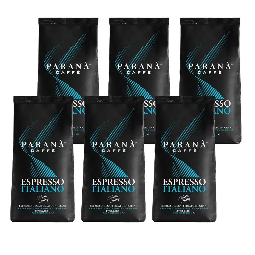【PARANA  義大利金牌咖啡】低因濃縮咖啡豆 1公斤X6袋/箱