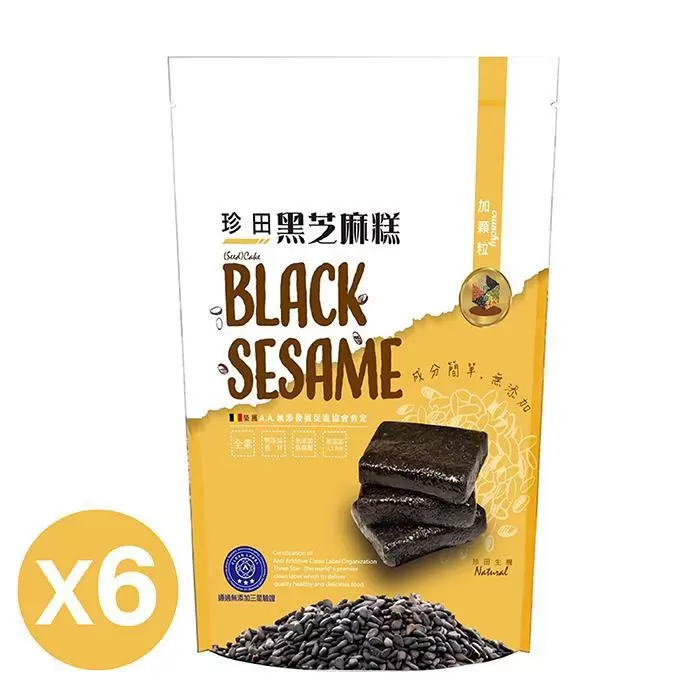 【珍田】芝麻糕-加顆粒(全素)220g±4.5%/包(6入組)