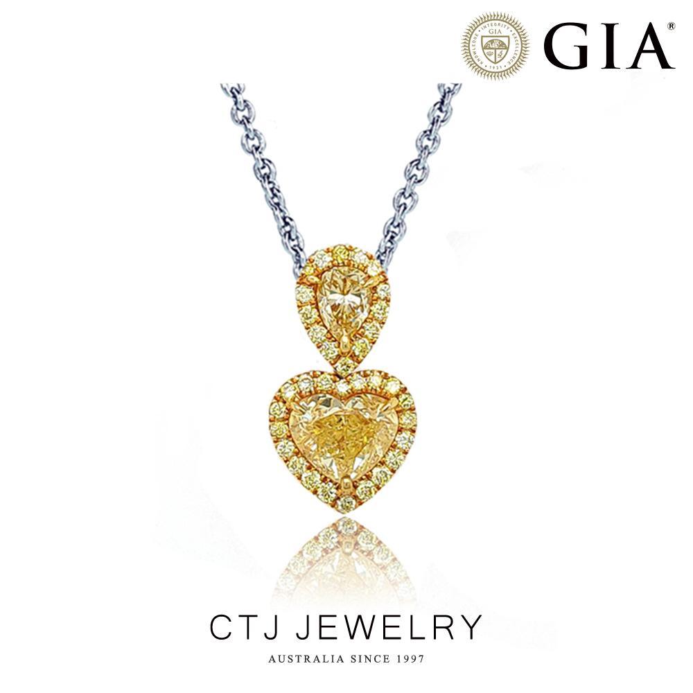 CTJ GIA 1.2克拉 FancyYellow 18K 黃彩鑽項鍊