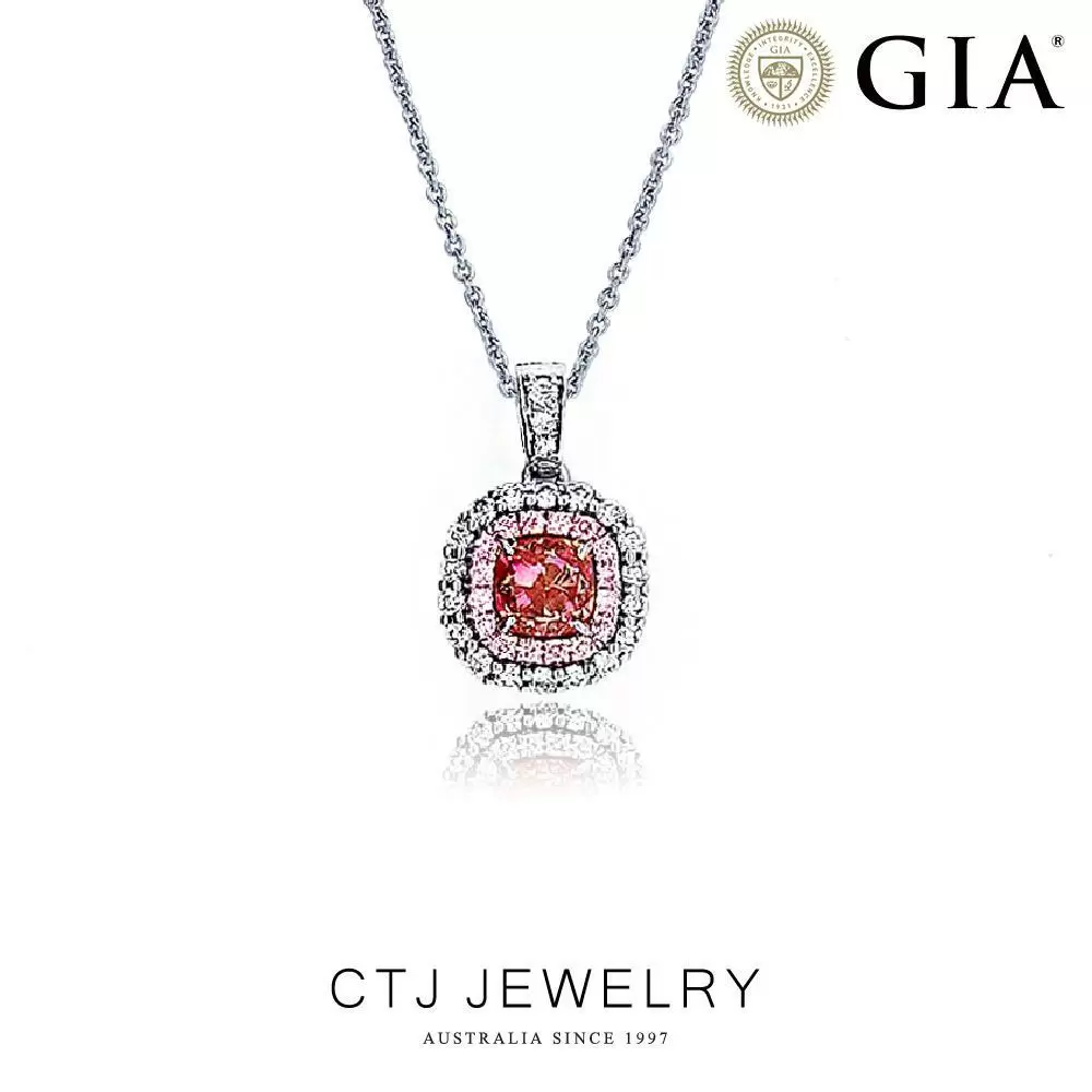 CTJ 經典 GIA 70分18K粉紅彩鑽墜