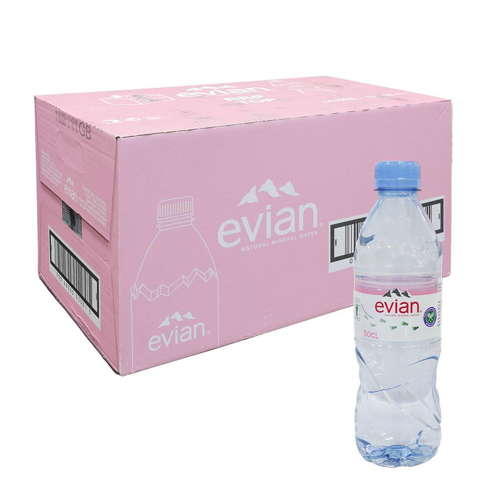 EVIAN 礦泉水 塑膠瓶 粉紅紙箱(500ml24瓶/箱)