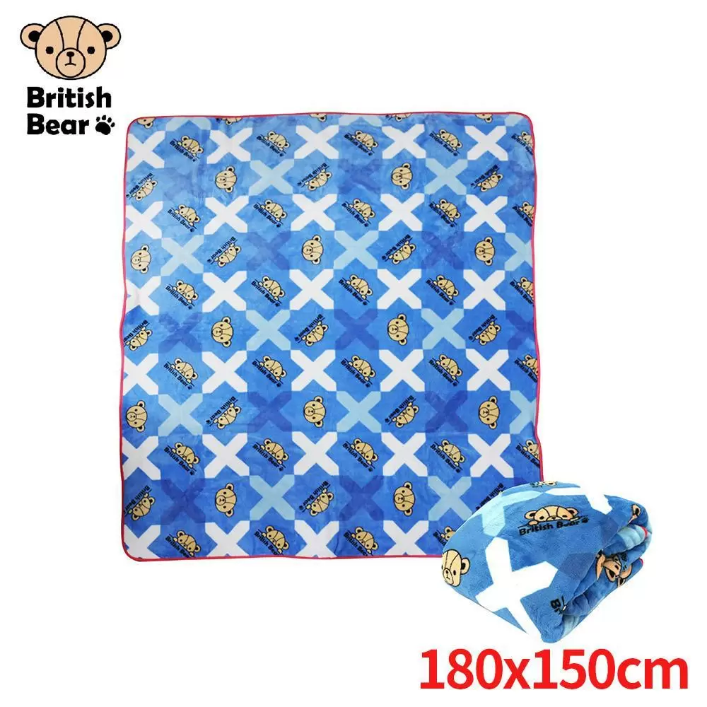 英國熊 雙面複合法蘭絨毯150x180cm(附提袋) TA-F503 