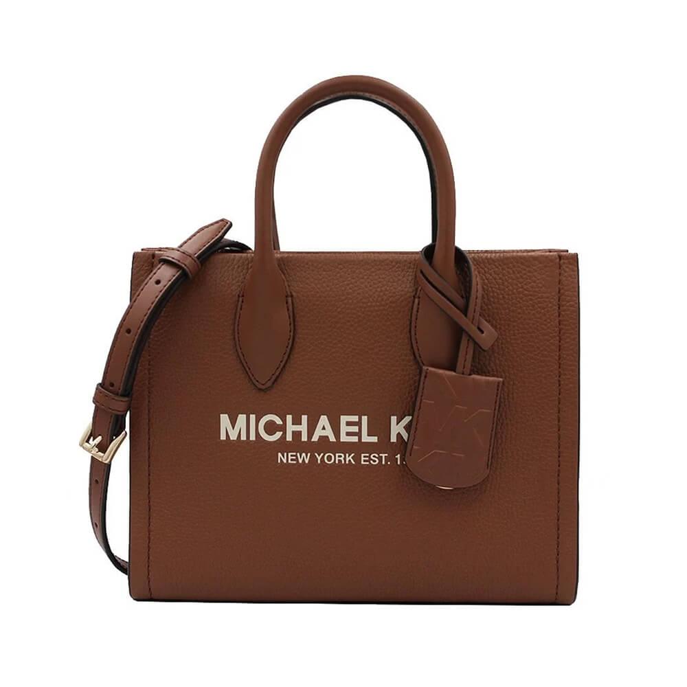 【Michael Kors】MIRELLA系列荔枝紋皮革手提/肩斜背兩用包(駝色)