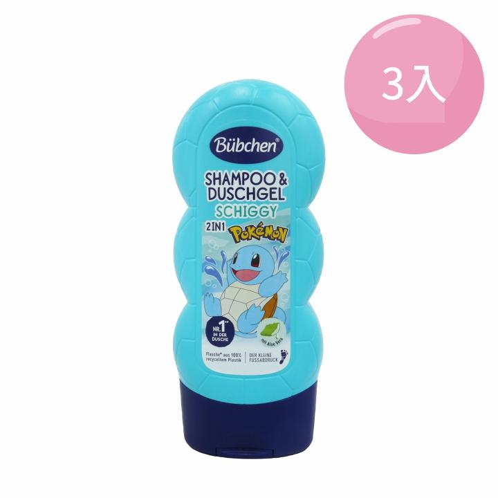 BUBCHEN 貝臣 寶可夢傑尼龜洗髮沐浴乳 230ML* 3入