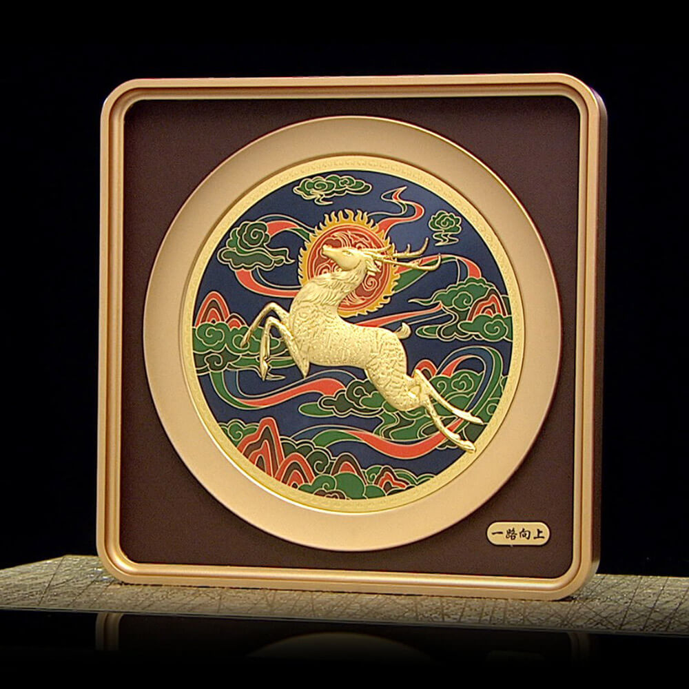 昕頤珠寶一鹿向上金箔能量畫- ViVa美好購物網