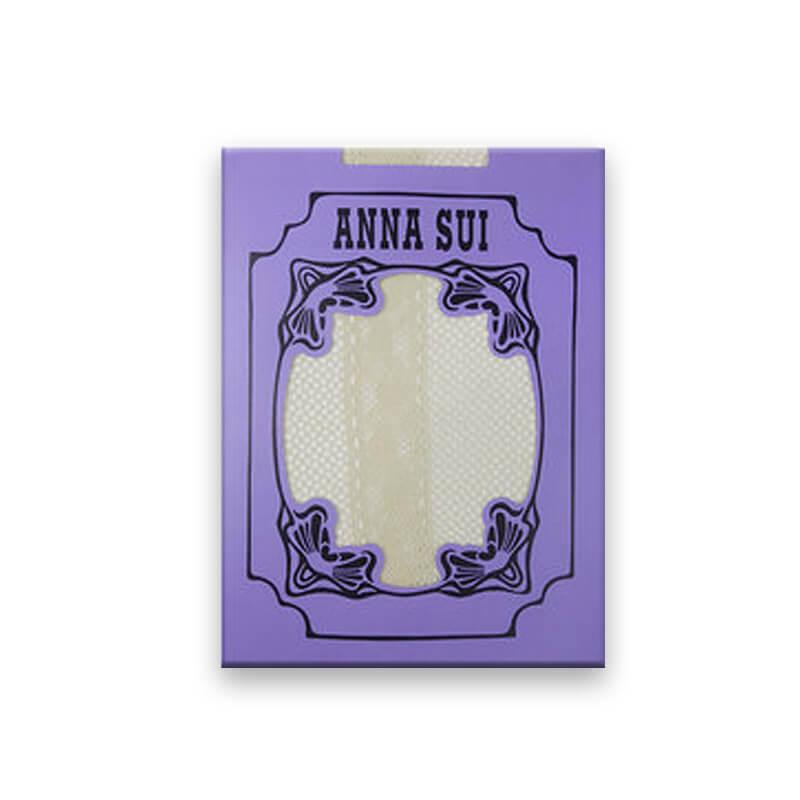 ANNA SUI 側邊縷花漁網花紋褲襪(米白)