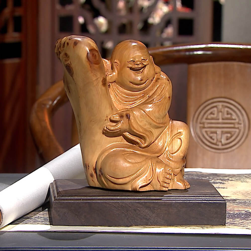 根雕崖柏樹瘤-金寶開運彌勒佛- ViVa美好購物網