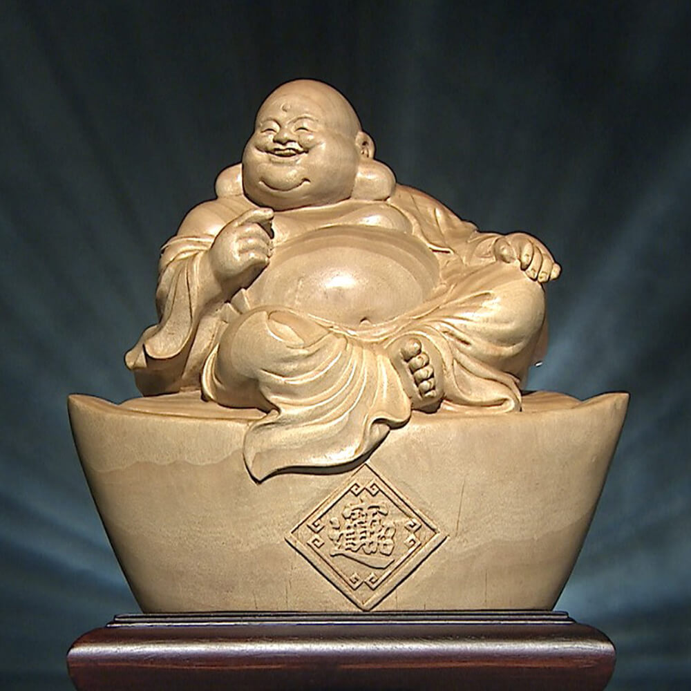 藏富傳藝溫飛燊大師金財彌勒佛