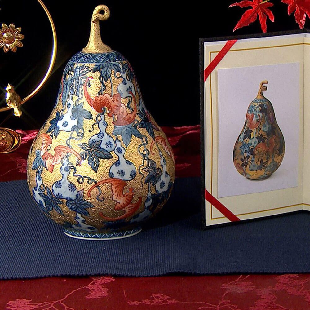 存仁堂洪福齊天瓜瓞綿延金瓜瓶